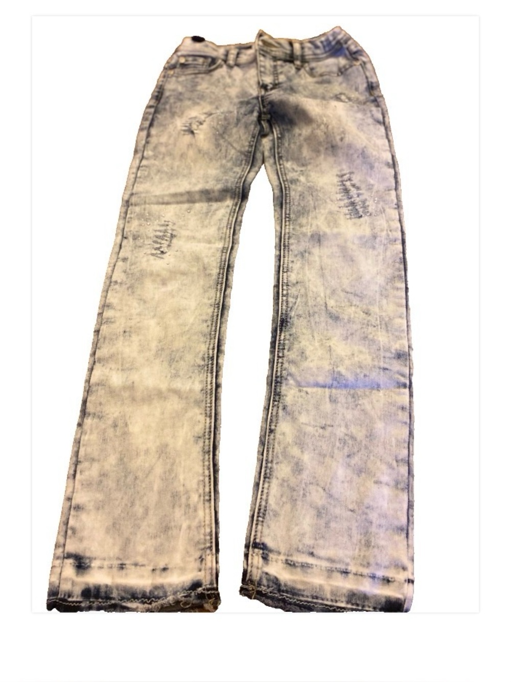 Jordache Light Gray Acid-Wash Bootcut Jeans